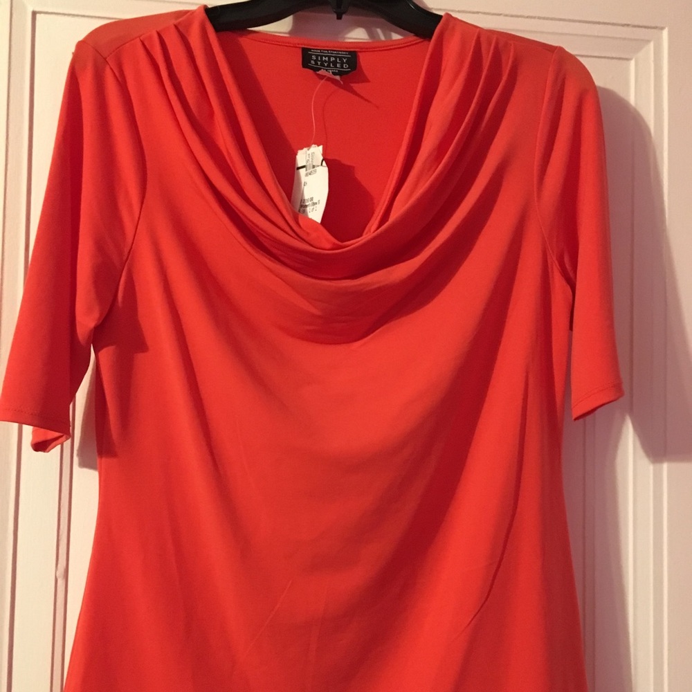 Coral swoop neck shirt